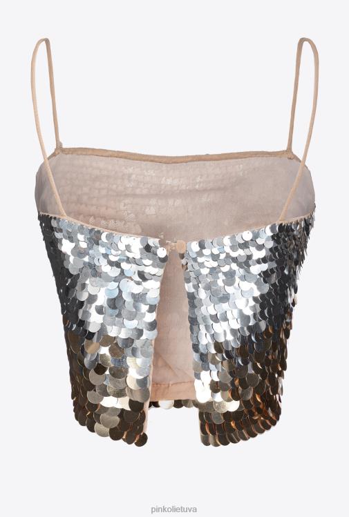 viršuje | DH06P317 blizgučiais puoštas kirpimas su išblukimo efektu Pinko auksas Sidabras