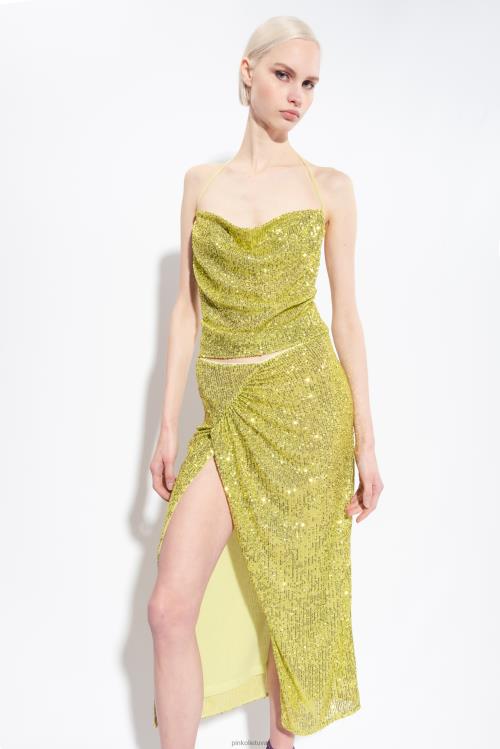 viršuje | DH06P321 blizgučiais atvira viršutinė dalis Pinko žalia - solfatara