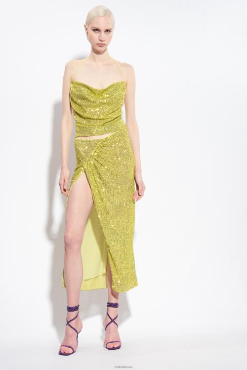 viršuje | DH06P321 blizgučiais atvira viršutinė dalis Pinko žalia - solfatara