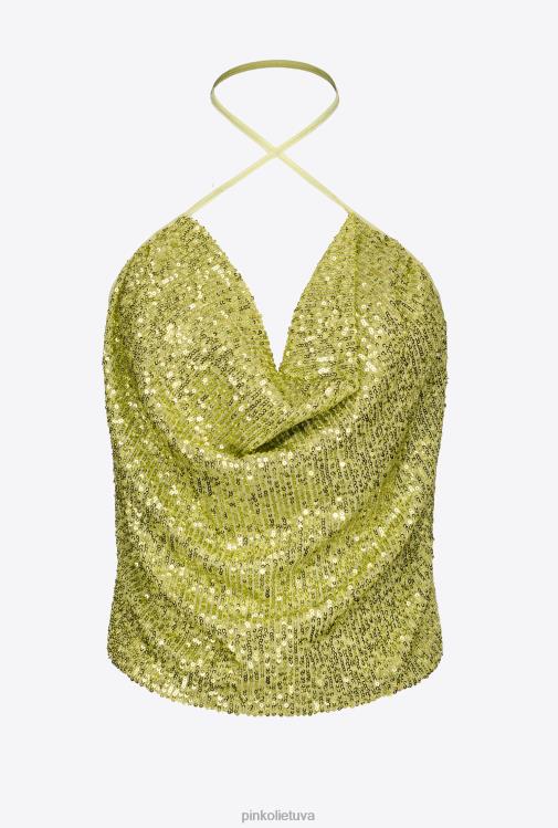 viršuje | DH06P321 blizgučiais atvira viršutinė dalis Pinko žalia - solfatara