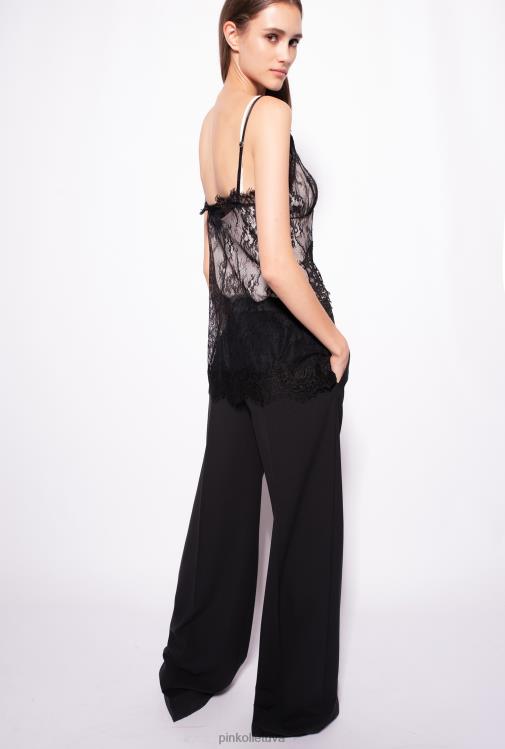 viršuje | DH06P323 nėriniuotas apatinis trikotažas Pinko juodas/sviestas