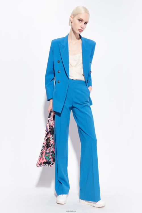 viršuje | DH06P326 žakardo logotipo viršus su nėriniais Pinko rožinis dūmas baltas