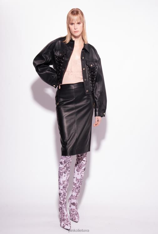 viršuje | DH06P327 žakardo logotipo viršus su nėriniais Pinko nuogas – rožė