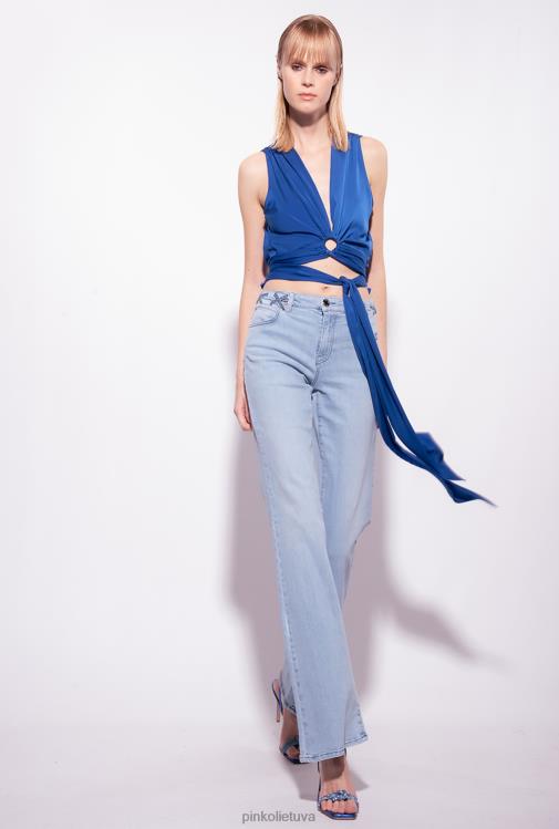 viršuje | DH06P339 teka viršus su varčios diržu Pinko mėlyna