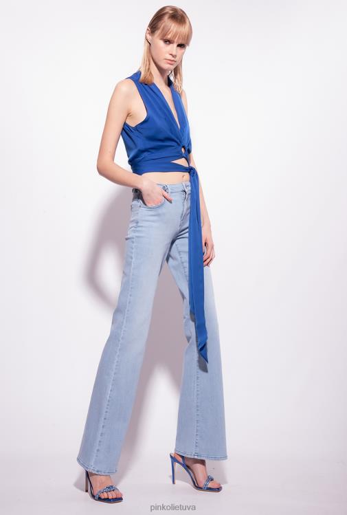 viršuje | DH06P339 teka viršus su varčios diržu Pinko mėlyna