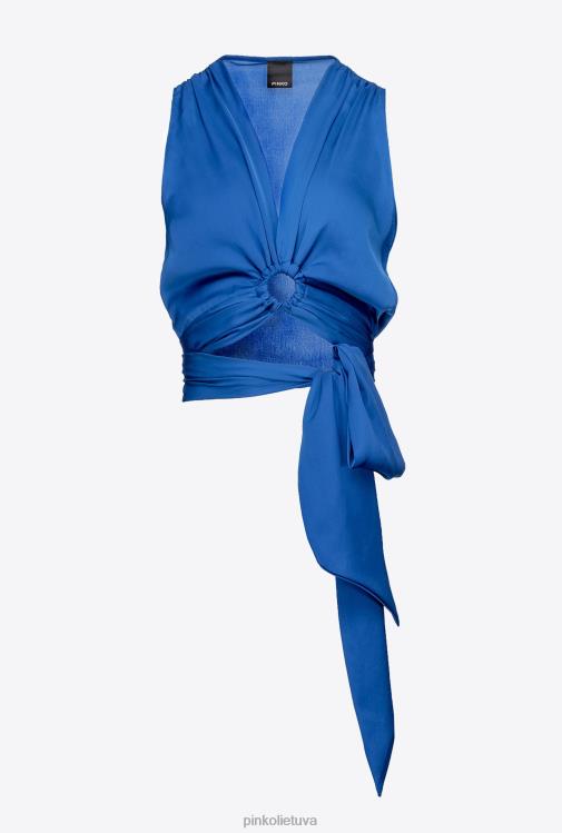 viršuje | DH06P339 teka viršus su varčios diržu Pinko mėlyna