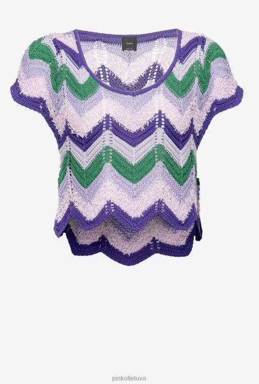 viršuje | DH06P340 nertas crop top Pinko mult. žalia/alyvinė