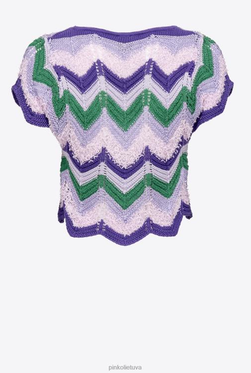 viršuje | DH06P340 nertas crop top Pinko mult. žalia/alyvinė