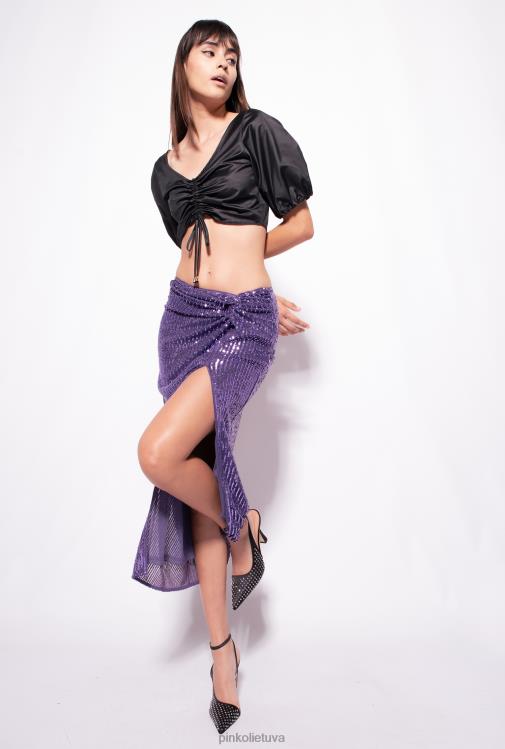 viršuje | DH06P344 poplin crop top Pinko limuzinas juodas