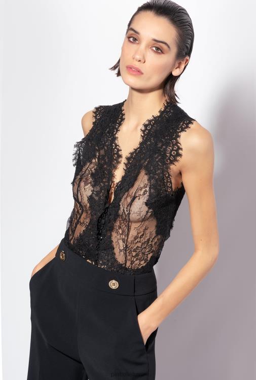 viršuje | DH06P353 Valenciennes nėrinių liemenė Pinko limuzinas juodas