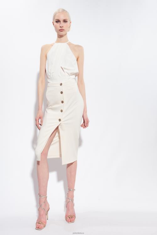 viršuje | DH06P355 tekantis krepinis pasėlių viršus Pinko šilko baltumo