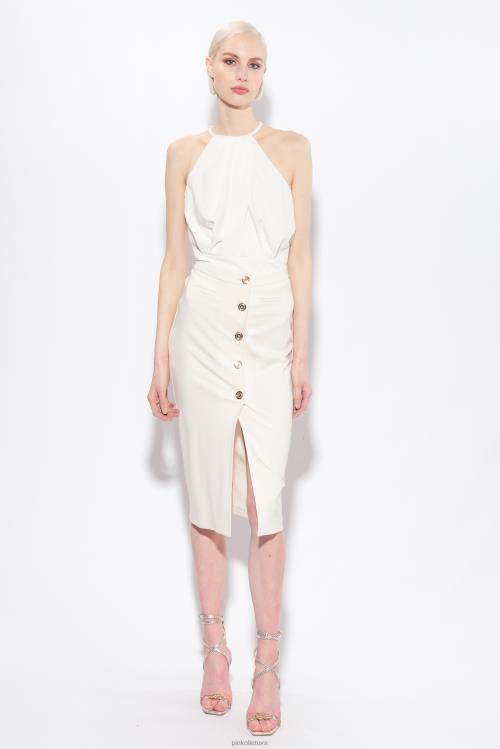 viršuje | DH06P355 tekantis krepinis pasėlių viršus Pinko šilko baltumo