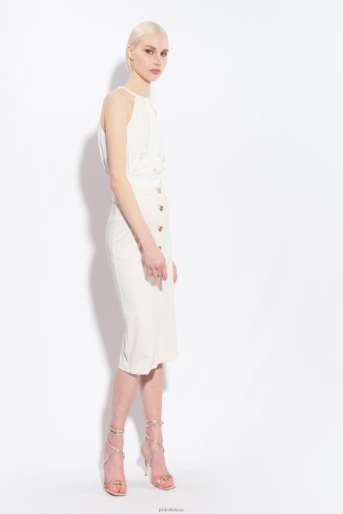 viršuje | DH06P355 tekantis krepinis pasėlių viršus Pinko šilko baltumo