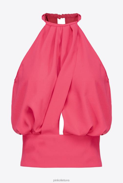 viršuje | DH06P356 tekantis krepinis pasėlių viršus Pinko aviečių raudonumo