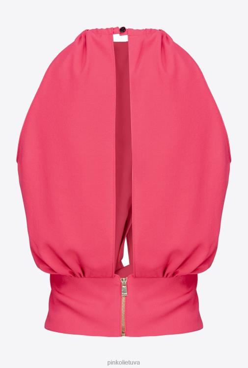 viršuje | DH06P356 tekantis krepinis pasėlių viršus Pinko aviečių raudonumo