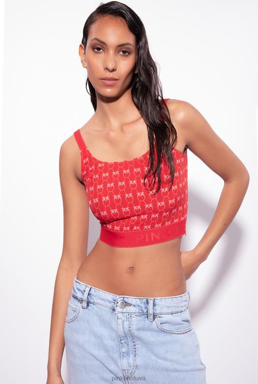 viršuje | DH06P367 monogramos viršus Pinko raudona/rožinė