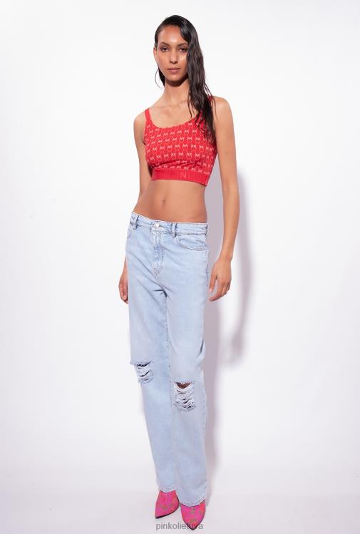 viršuje | DH06P367 monogramos viršus Pinko raudona/rožinė