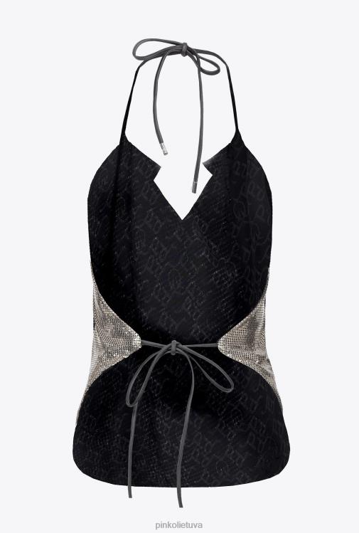 viršuje | DH06P387 metalinis atviras viršus Pinko metalinis sidabras