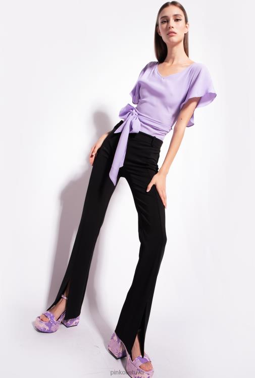 viršuje | DH06P406 krepinio marokaino viršus su varčia Pinko violetinė tulpė