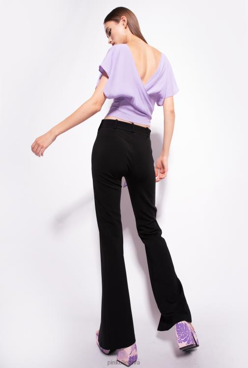 viršuje | DH06P406 krepinio marokaino viršus su varčia Pinko violetinė tulpė