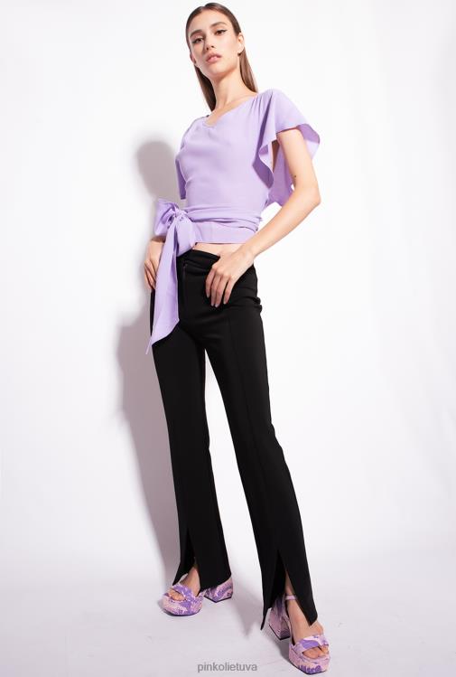 viršuje | DH06P406 krepinio marokaino viršus su varčia Pinko violetinė tulpė