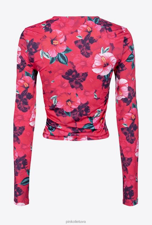 viršuje | DH06P407 Hibiscus rašto megztinis Pinko keli. fuksija/rožinė