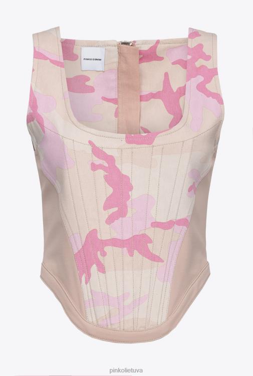 viršuje | DH06P427 kamufliažinė bulių krūtinė Pinko multi.nude/rožinė