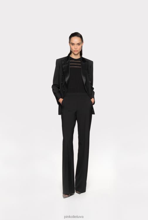 viršuje | DH06P431 briaunotas viršus su permatomomis detalėmis Pinko limuzinas juodas