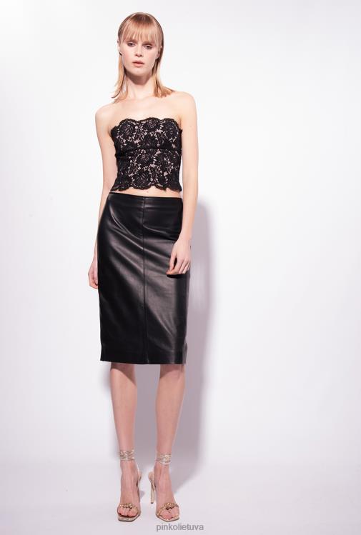 viršuje | DH06P434 nėriniuota krūtinė Pinko limuzinas juodas