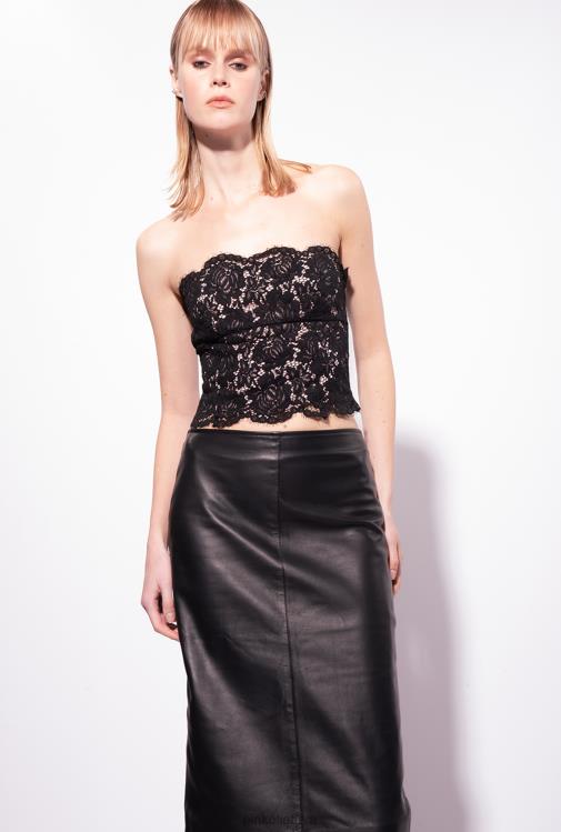 viršuje | DH06P434 nėriniuota krūtinė Pinko limuzinas juodas