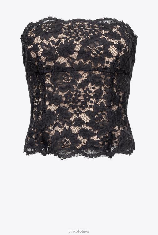 viršuje | DH06P434 nėriniuota krūtinė Pinko limuzinas juodas