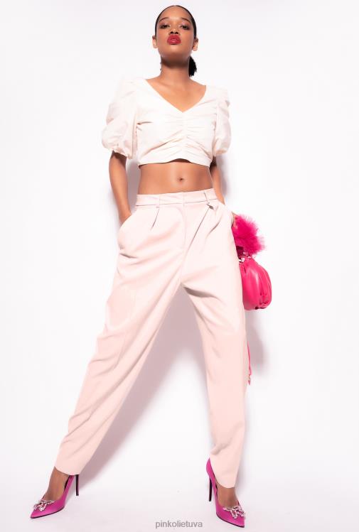 viršuje | DH06P438 taftos crop top Pinko debesėlis rožinis