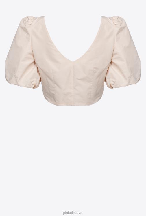 viršuje | DH06P438 taftos crop top Pinko debesėlis rožinis