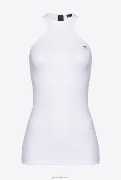 viršuje | DH06P443 briaunotas liemenės viršus Pinko ryškiai balta