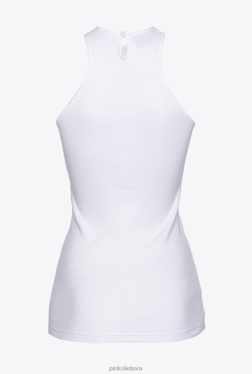 viršuje | DH06P443 briaunotas liemenės viršus Pinko ryškiai balta