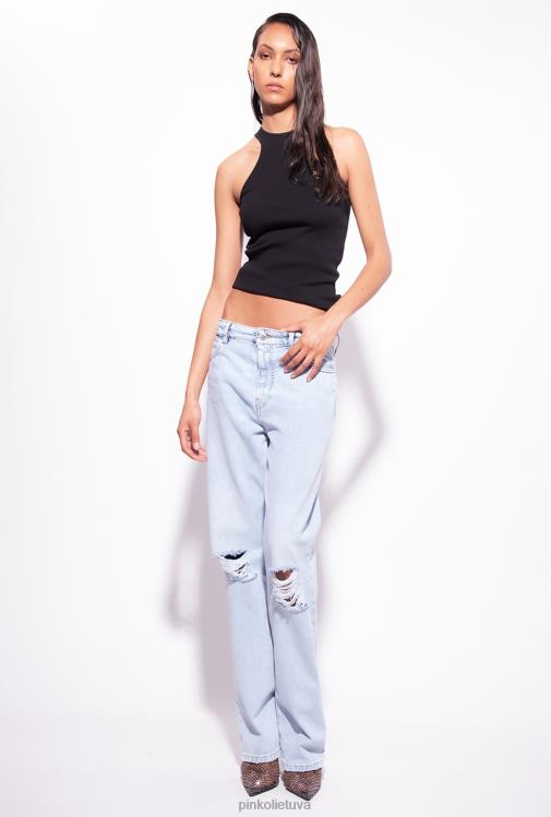 viršuje | DH06P444 briaunotas liemenės viršus Pinko limuzinas juodas