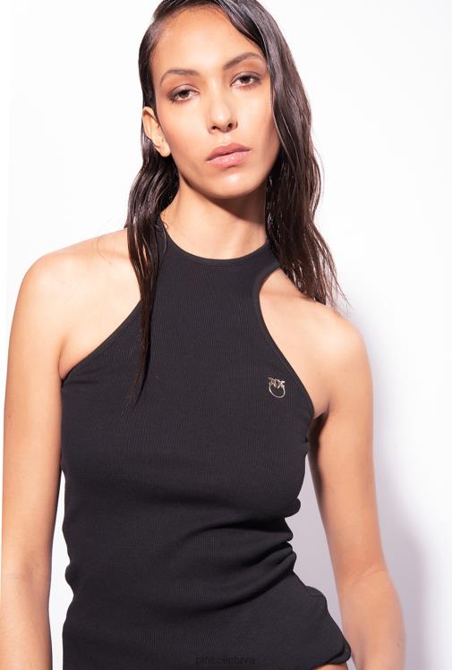 viršuje | DH06P444 briaunotas liemenės viršus Pinko limuzinas juodas