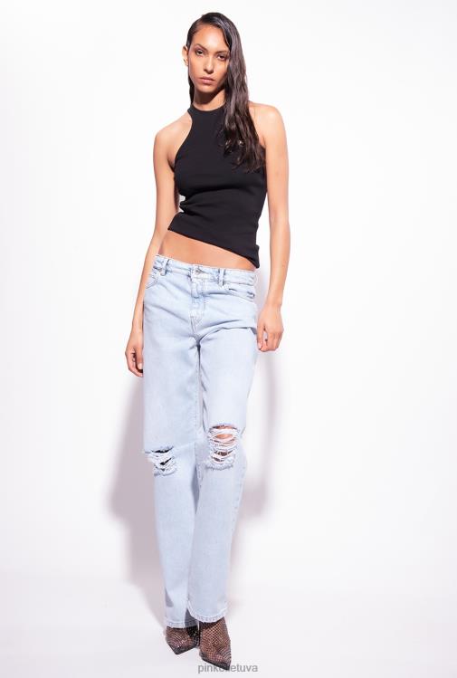 viršuje | DH06P444 briaunotas liemenės viršus Pinko limuzinas juodas