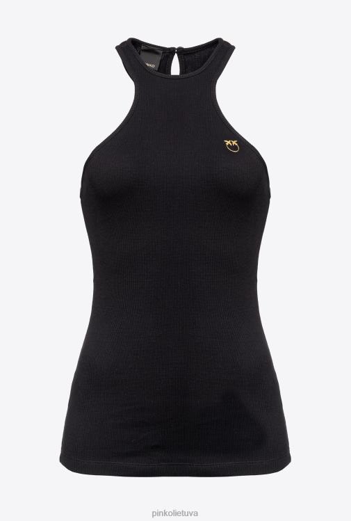 viršuje | DH06P444 briaunotas liemenės viršus Pinko limuzinas juodas