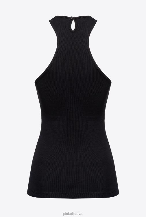 viršuje | DH06P444 briaunotas liemenės viršus Pinko limuzinas juodas