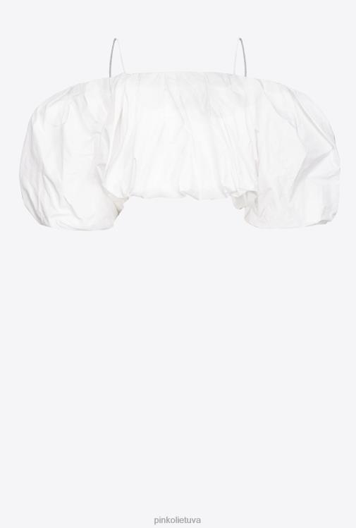 viršuje | DH06P447 galleria taffeta crop top Pinko beveik baltas