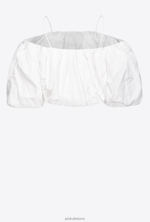 viršuje | DH06P447 galleria taffeta crop top Pinko beveik baltas