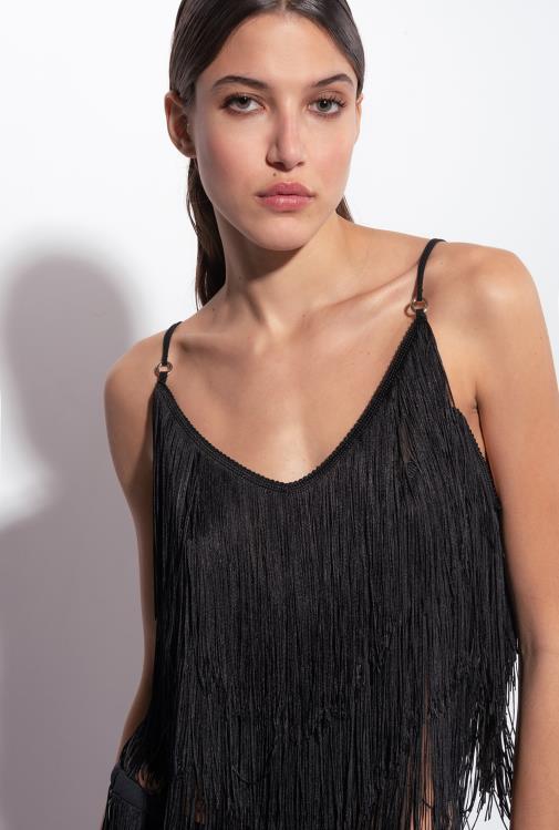 viršuje | DH06P460 viršuje su smulkiais kutais Pinko limuzinas juodas