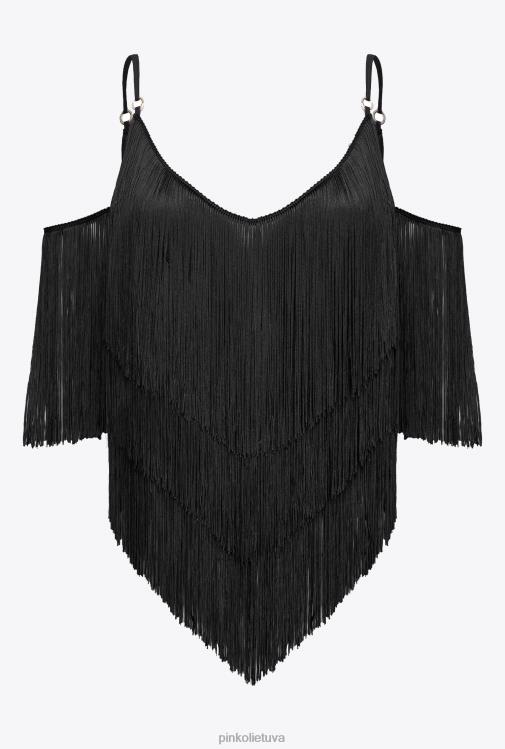 viršuje | DH06P460 viršuje su smulkiais kutais Pinko limuzinas juodas