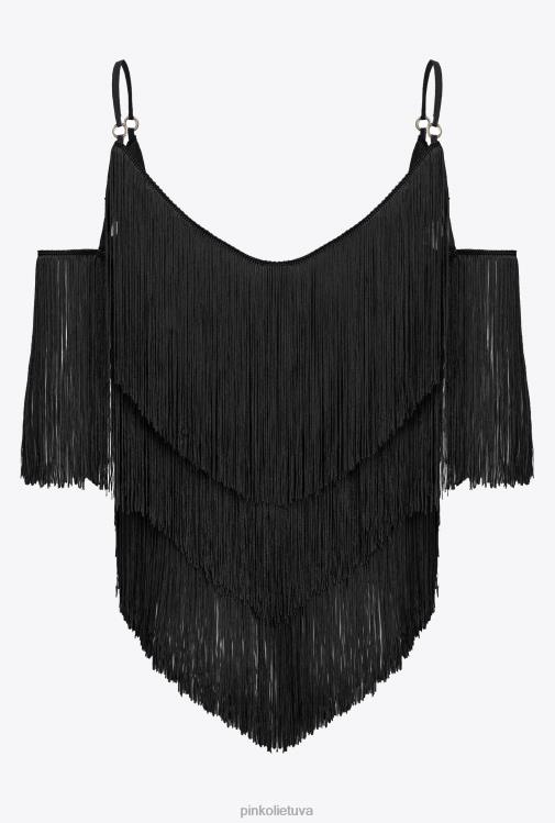 viršuje | DH06P460 viršuje su smulkiais kutais Pinko limuzinas juodas