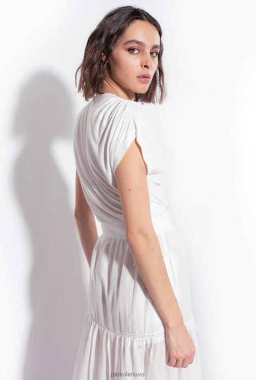 viršuje | DH06P464 apvyniokite viršų su išpjova Pinko visiškai baltas