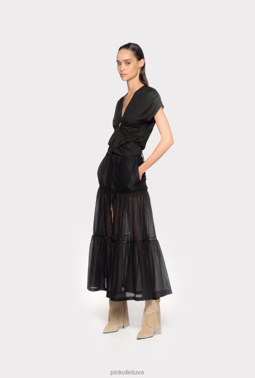 viršuje | DH06P465 apvyniokite viršų su išpjova Pinko limuzinas juodas