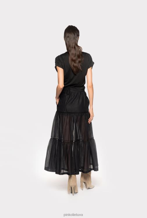 viršuje | DH06P465 apvyniokite viršų su išpjova Pinko limuzinas juodas