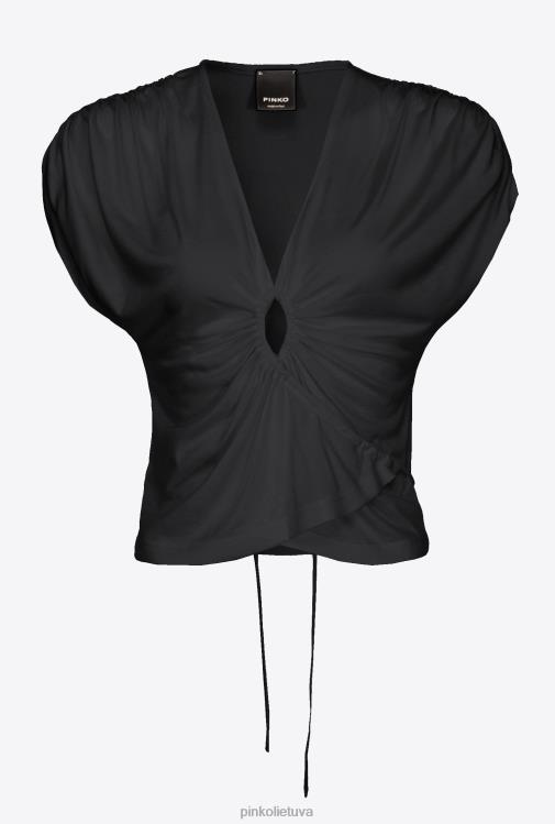 viršuje | DH06P465 apvyniokite viršų su išpjova Pinko limuzinas juodas