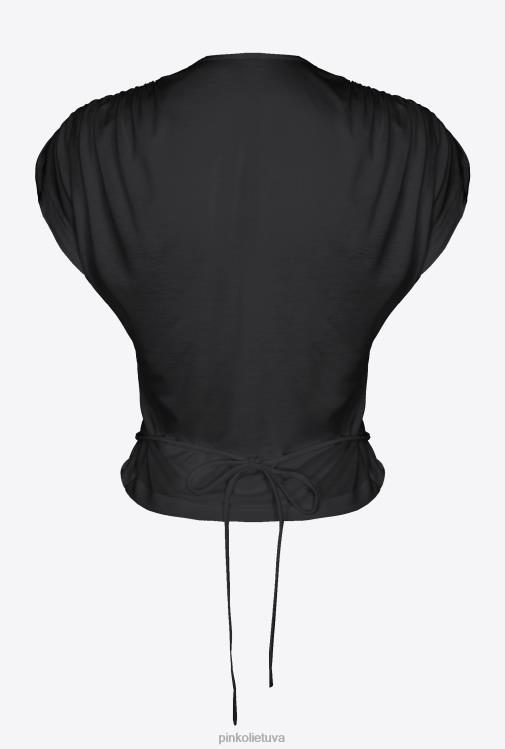 viršuje | DH06P465 apvyniokite viršų su išpjova Pinko limuzinas juodas